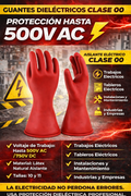 Guantes Dieléctricos Clase 00 500V AC | Guantes Aislantes para Electricistas Certificados
