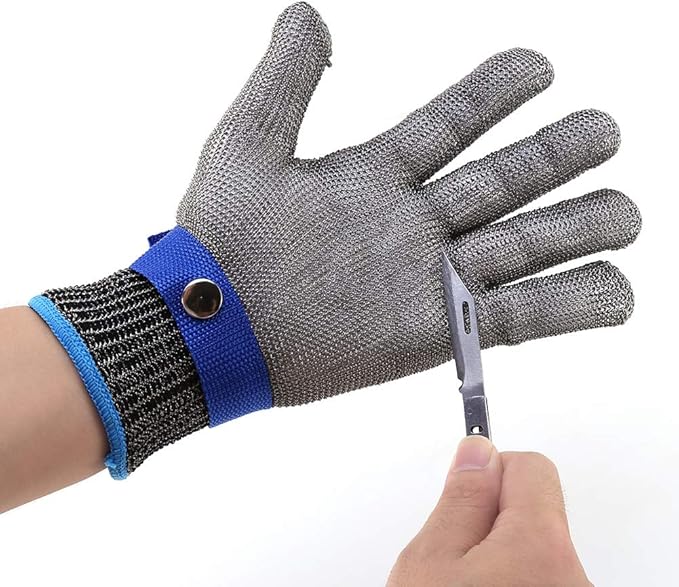 Guante Anticorte de Malla de Acero Inoxidable Nivel 9 | Guante de Seguridad Industrial Certificado