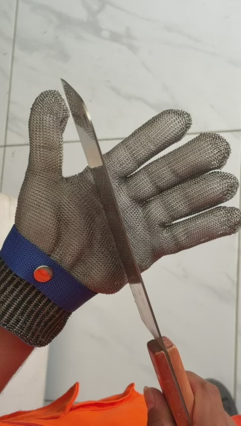 Guante Anticorte de Malla de Acero Inoxidable Nivel 9 | Guante de Seguridad Industrial Certificado